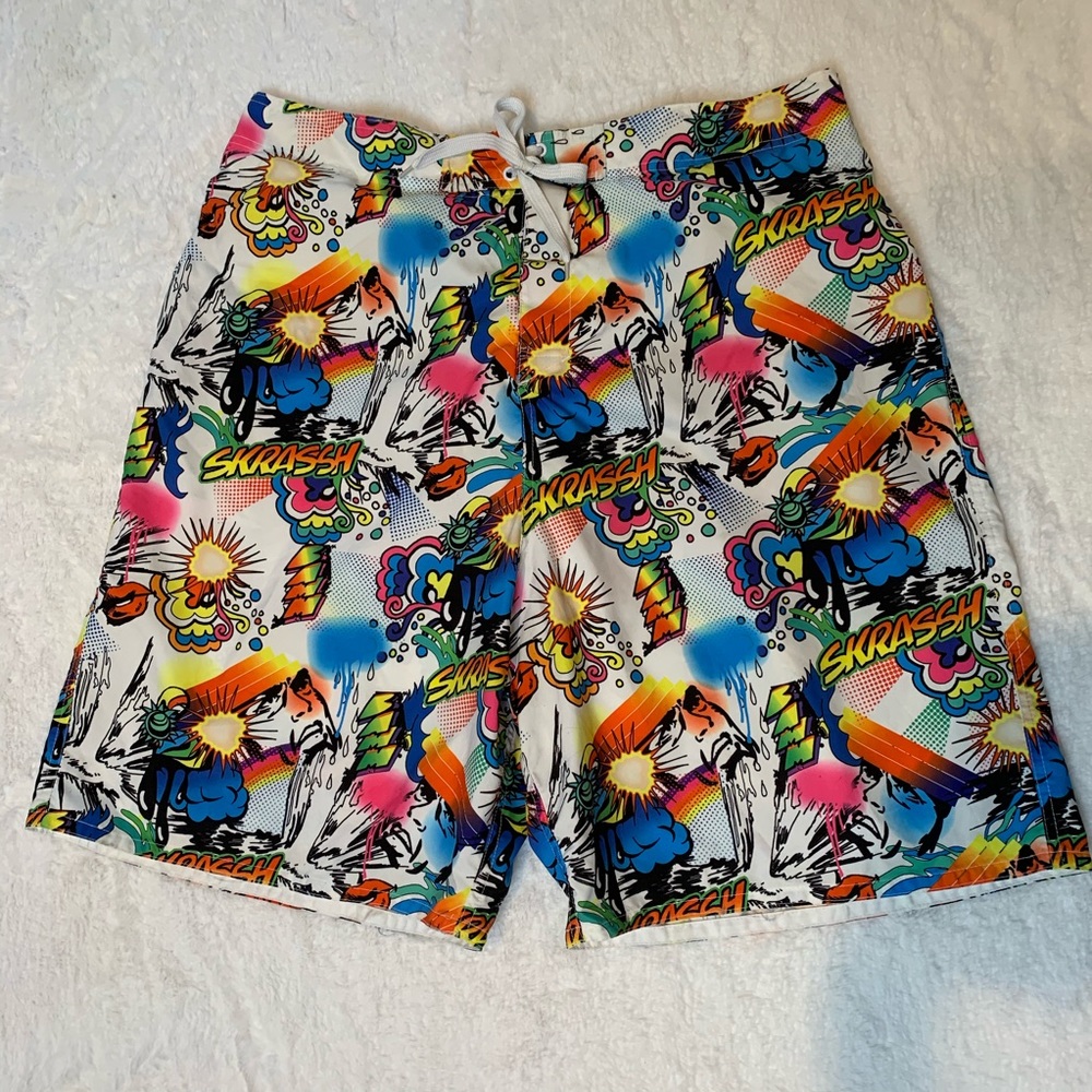 Joe Boxer Men’s Swim Trunks XL mesh liner pockets
